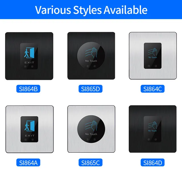 Touchless Door Access Exit Button with Infrared Sensor LED COM NO NC for Access Control System Entry 2