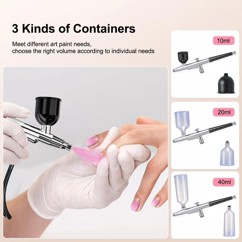 Airbrush Nail Art Painting Compressor For Nails Makeup Cake Decoration Portable Paint Varnish Spray Gun