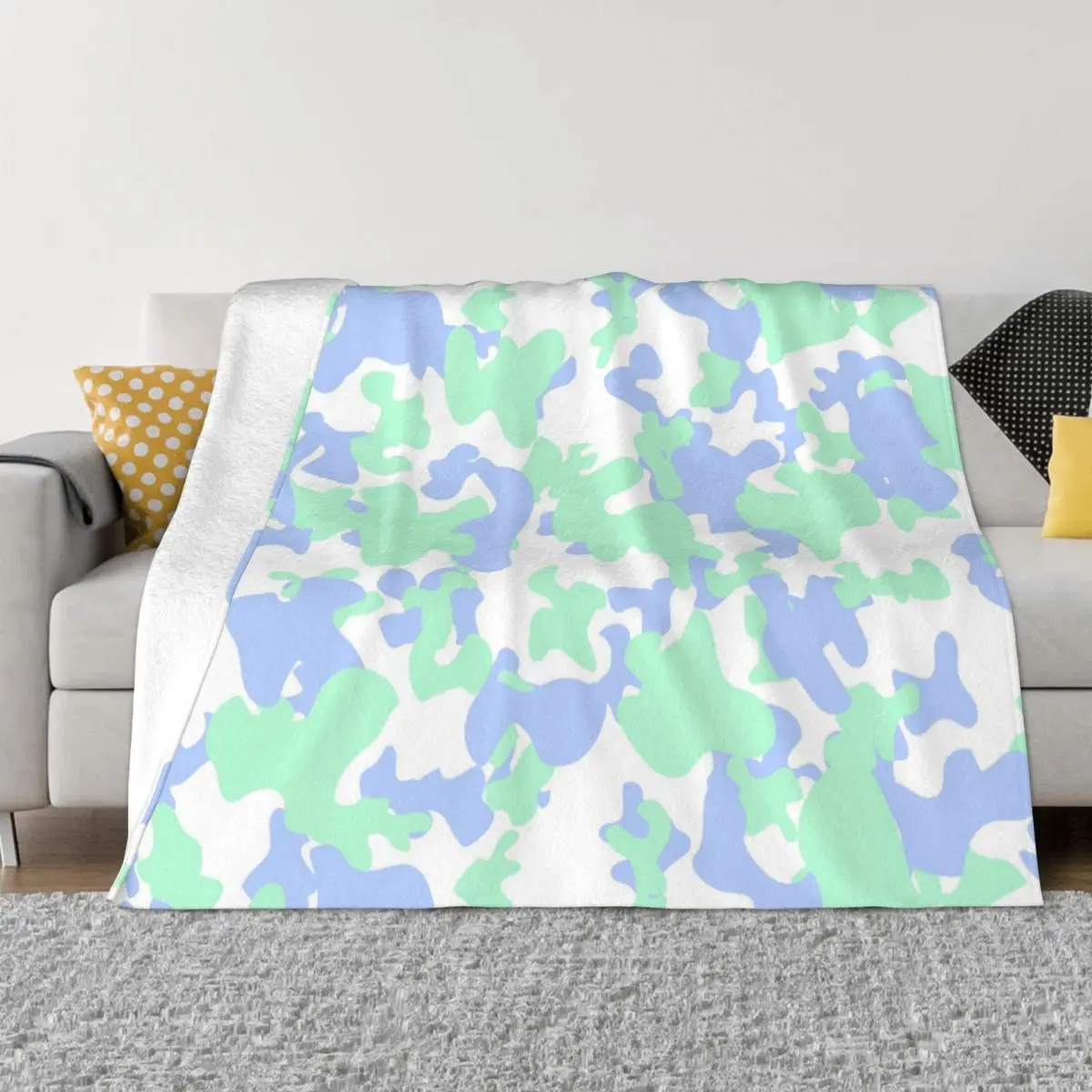 

Camo Camouflage Knitted Blanket Sea Texture Flannel Throw Blankets Bedroom Sofa Printed Soft Warm Bedspread