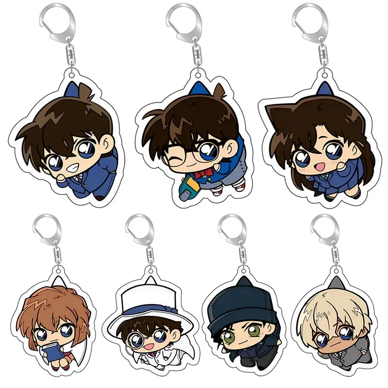 

Anime Detective Conan Keychain Kudo Shinichi Transparent Acrylic Pendant Key Ring Holder For Fans Cosplay Props Jewelry Gift