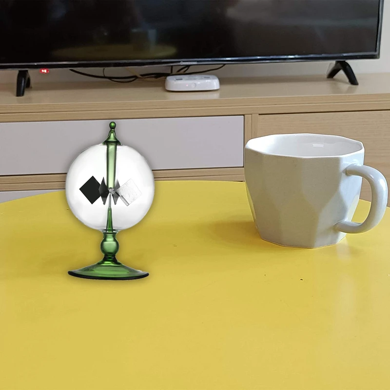 Green Solar Power Radiometer Crookes Solar Energy Spinning Vanes Windmill Gift Home Desk Decoration 5
