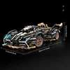 2024 Black V12 Block Roadster RC Tech Racer 1:14DIY Roadster building block assembly Block car toy birthday gift （1280 granule） 6