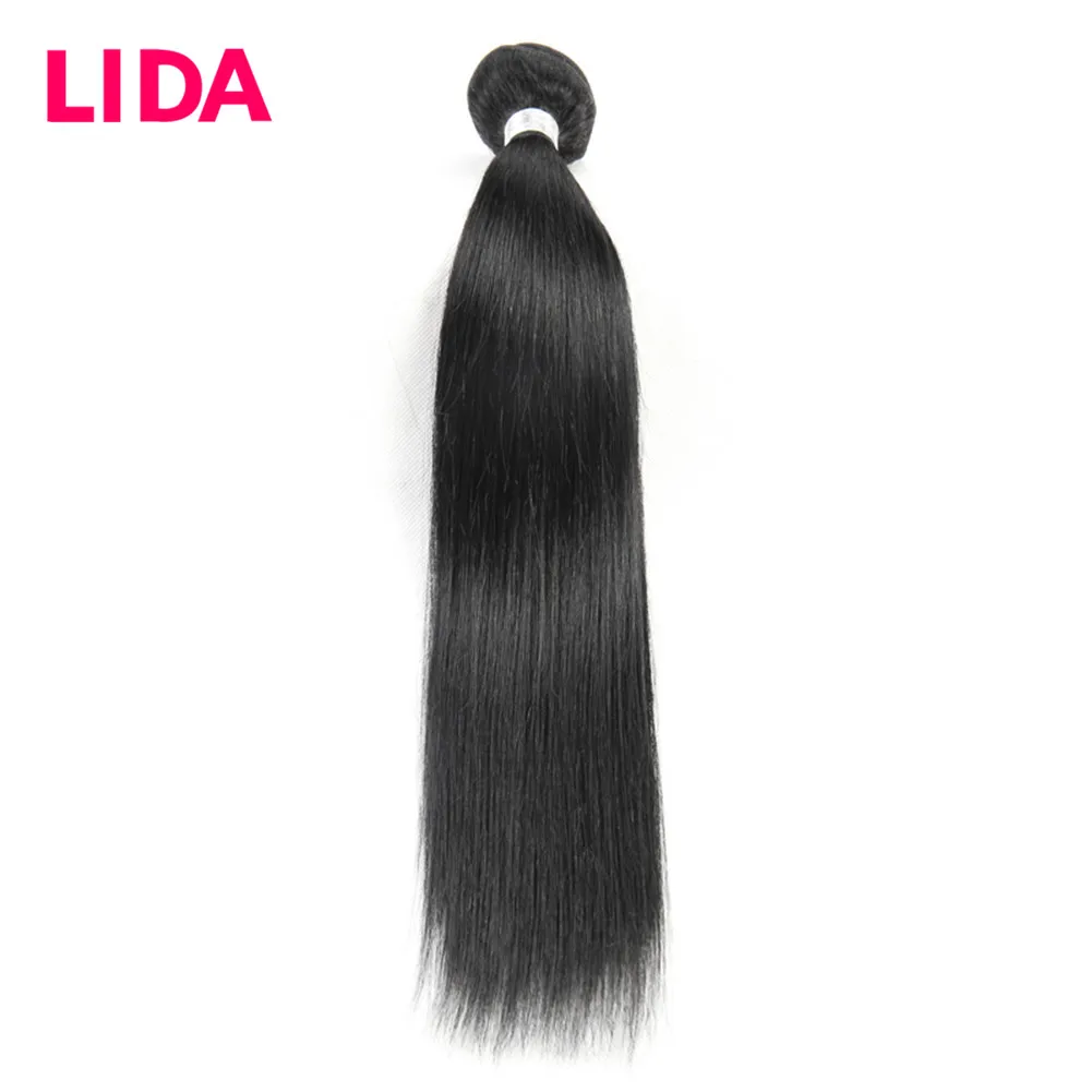 Human Hair Bundles Black Color Straight Human Hair Non-Remy Chinese Double Weft Weaving One Bundle Deal