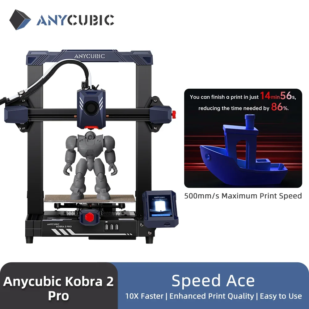 ANYCUBIC 코브라 2 프로 최대 인쇄 속도 500 mm/s 고성능 듀얼 코어 LeviQ 2.0 자동 레벨링 FDM 3D 프린터, 최신