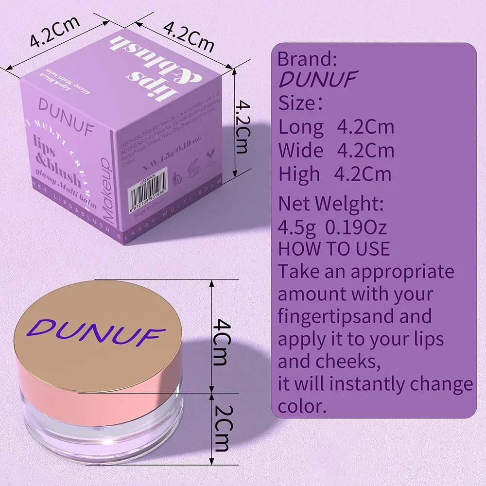 Lip & Cheek Liquid Multi Balm Temperature Changing Color Glassy Blush Gel Lasting Waterproof Cheek Tint Cream Face Rouges Makeup 6