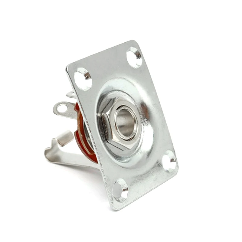 Rectangle Style Plate Guitar Bass 1/4 Output Input Jack Socket for Electric Guitar Black Gold Chrome Guitar Parts