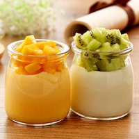 5pcs Pack 100ML/200ML Wishing Bottle Honey Yogurt Pudding Glass Bottle Mini Cup Jelly Milk Baking Food Storage Container 1