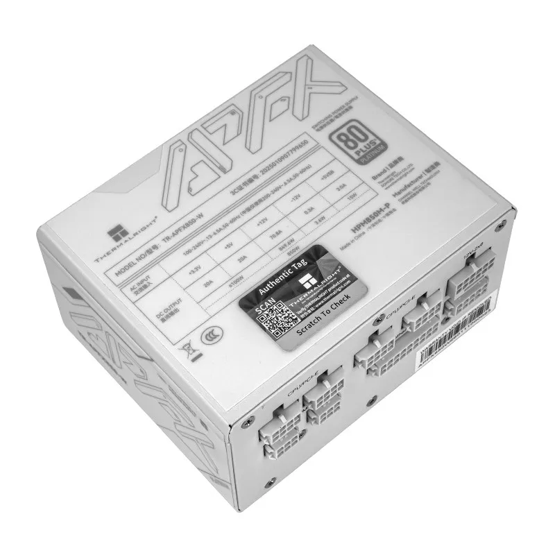 Thermalright TR-APFX850/1000 화이트 플래티넘 SFX 풀 모듈형 소형 전원 공급 장치 ATX 3.1 PCIE 5.1(일본산 커패시터 모두 사용)