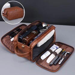 Men's Waterproof Travel Toiletry Bag with Hanging Organizer and Multi - Pocket Design (Brown)