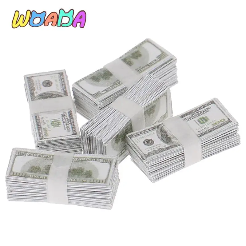 1/12 Scale Creative Mini Dollars Money Miniature Banknotes Children Toys Gifts Dollhouse Miniature Accessories