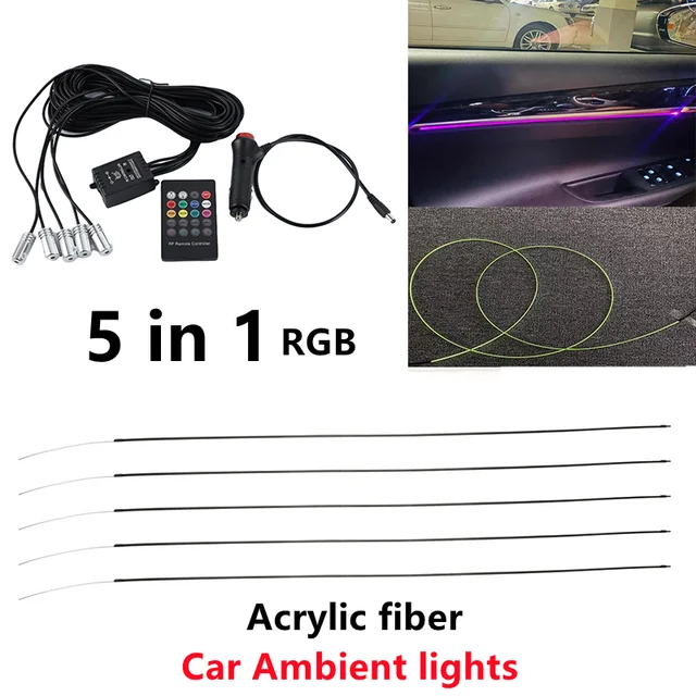 LED Innenbeleuchtung Auto,6M/5 in 1 RGB Auto Innenraumbeleuchtung