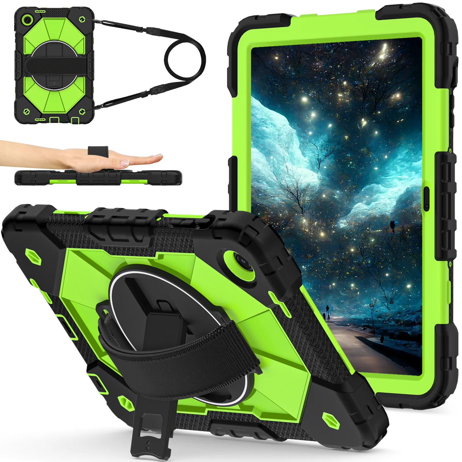 Enhanced Rugged Rotating Tablet Cover for Kids - Heavy Duty and Protective , 10.1 inch