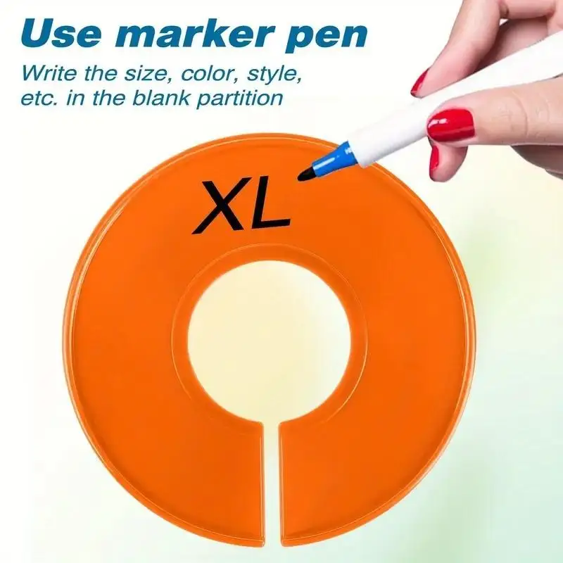 10Pcs Plastic Clothing Rack Size Dividers Round Hangers Closet Dividers Garment Tags Size Marking Ring