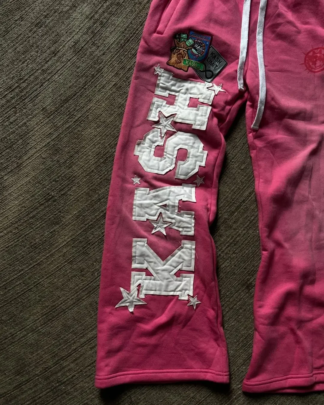 Streetwear Pink Double Layer Sweatpants Men Women Y2K Hip