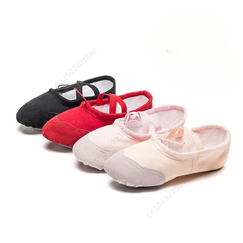 النساء الاطفال أحذية الباليه قماش الفتيات الرقص النعال انقسام وحيد الجمباز اليوغا أحذية رقص الأطفال الكبار أحذية راقصة الباليه