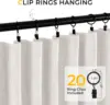 100% Blackout Curtains for Bedroom, Black Out Curtains 96 Inch Long, Clip Rings Linen Blackout Drapes, Thermal Insulated Room 4