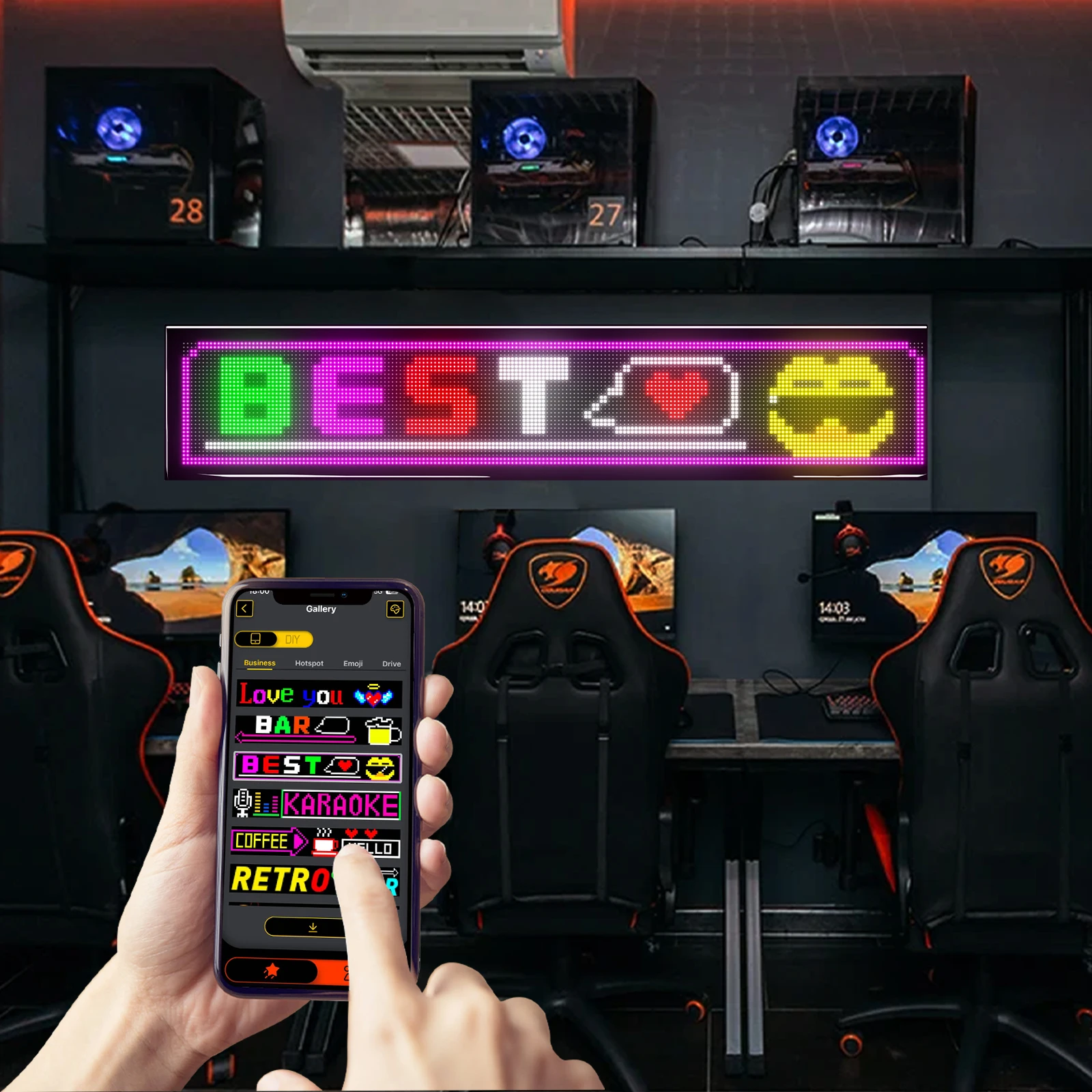 LED Car Matrix Pixel Panel RGB Truck Eyes Sign Animation DIY Programmable Bluetooth App Control Flexible Scrolling Display Light