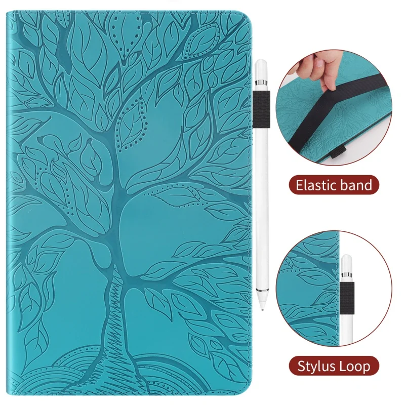Elegant Tree Embossed PU Leather Tablet Case - Soft Back Shell Cover, 9.7-Inch