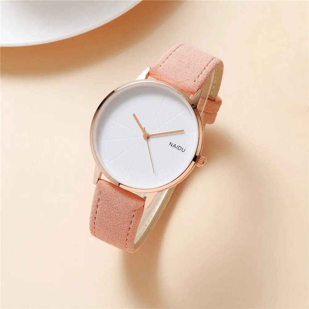 fashion simple pu leather women quartz casual watch 3