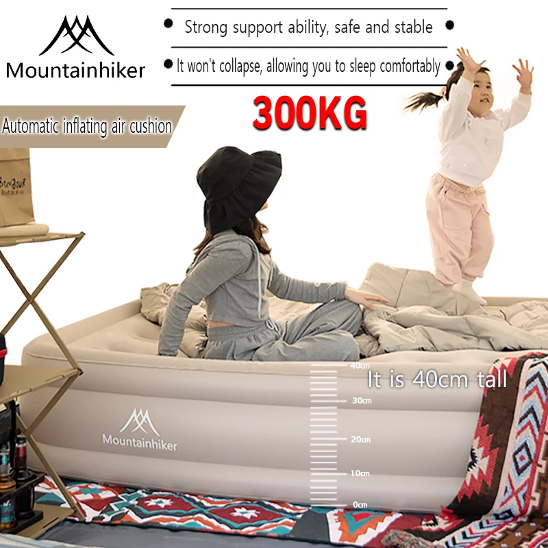 Inflatable mattress 2 person indoor camping pad PVC inflatable sleeping pad built-in pump thick luxury