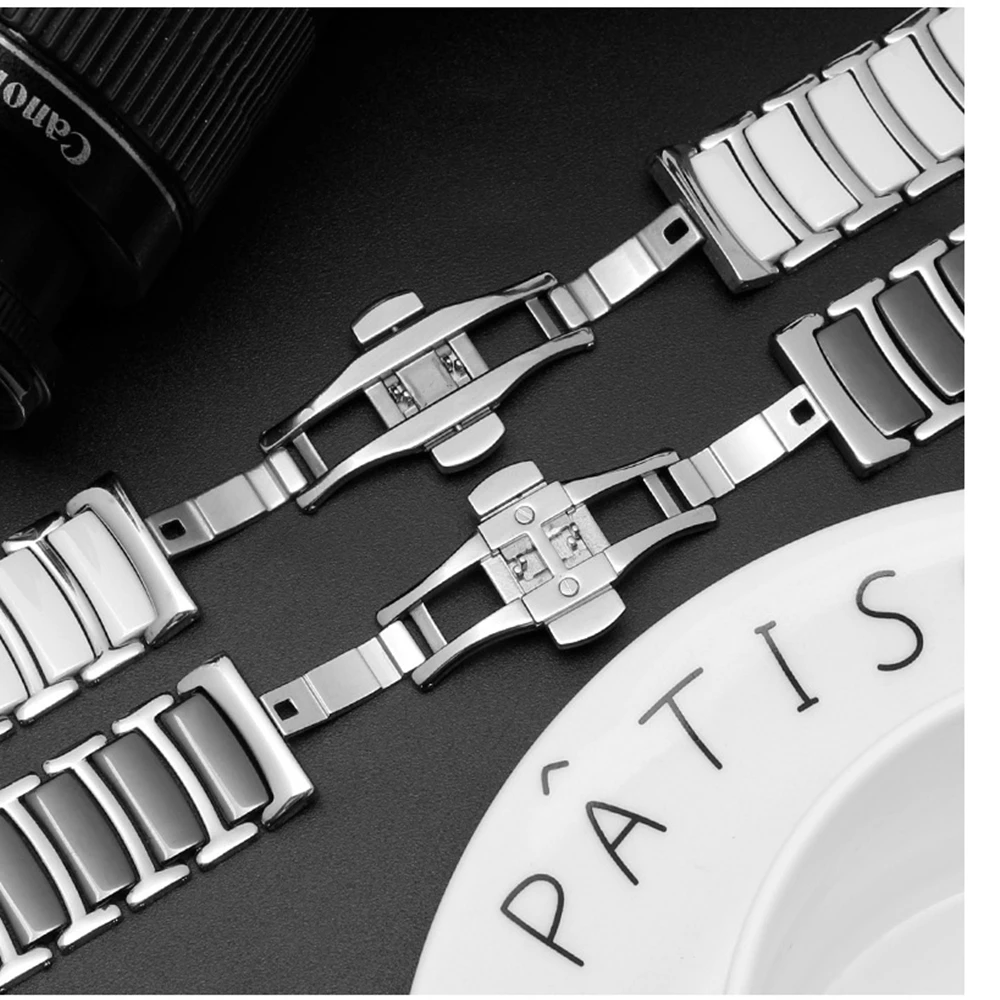 Premium Ceramic and Metal Strap Band - 20mm/22mm