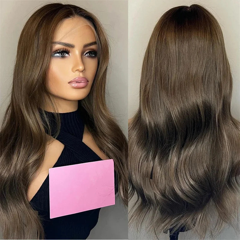 Brown Body Wave 28'' 5x5 Silk Base Soft Glueless Jewish Human Hair Wig With Baby Hair HD Lace European Hair Preplucked