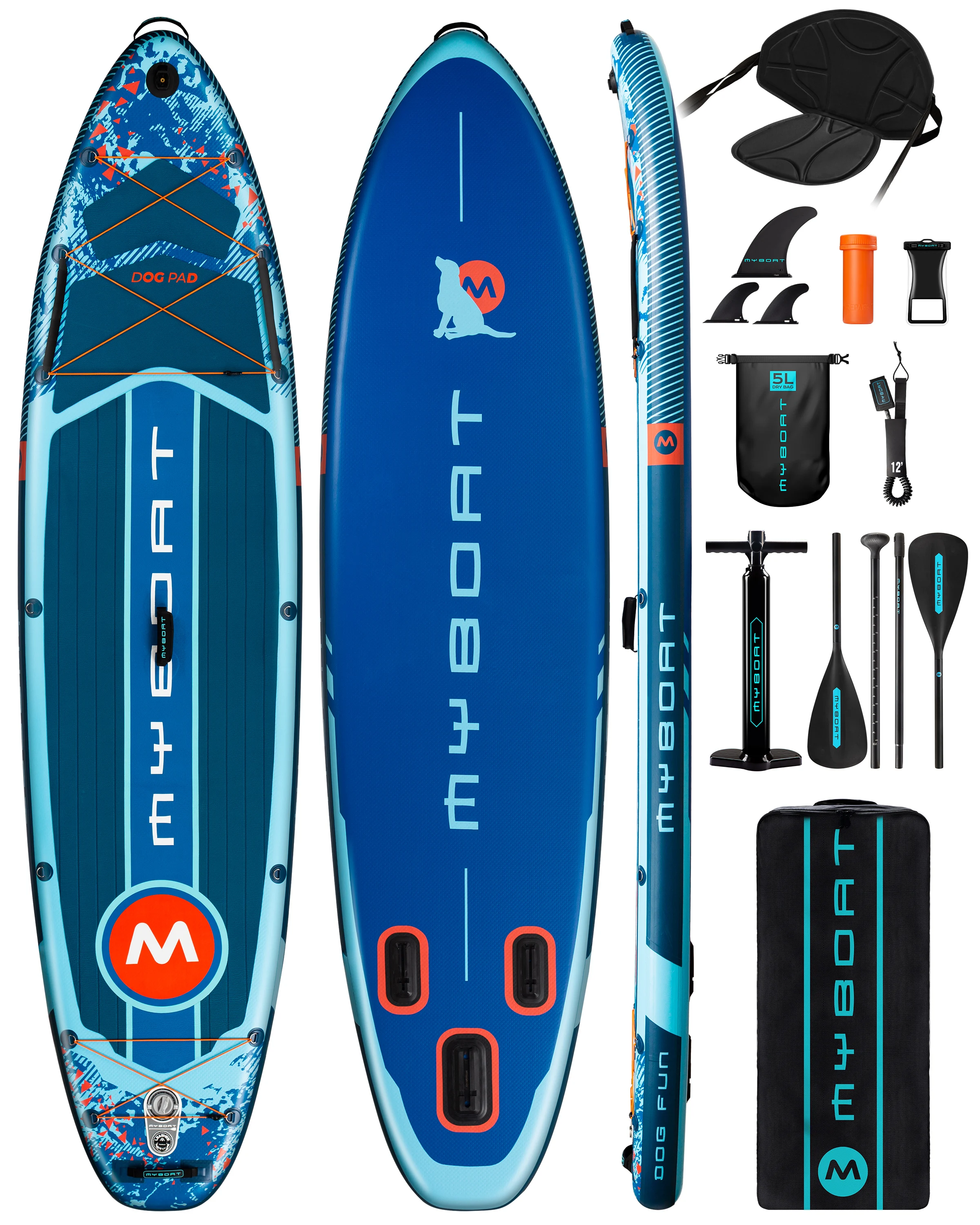 Myboat防水エクストラワイドインフレータブルパドルボード10'6