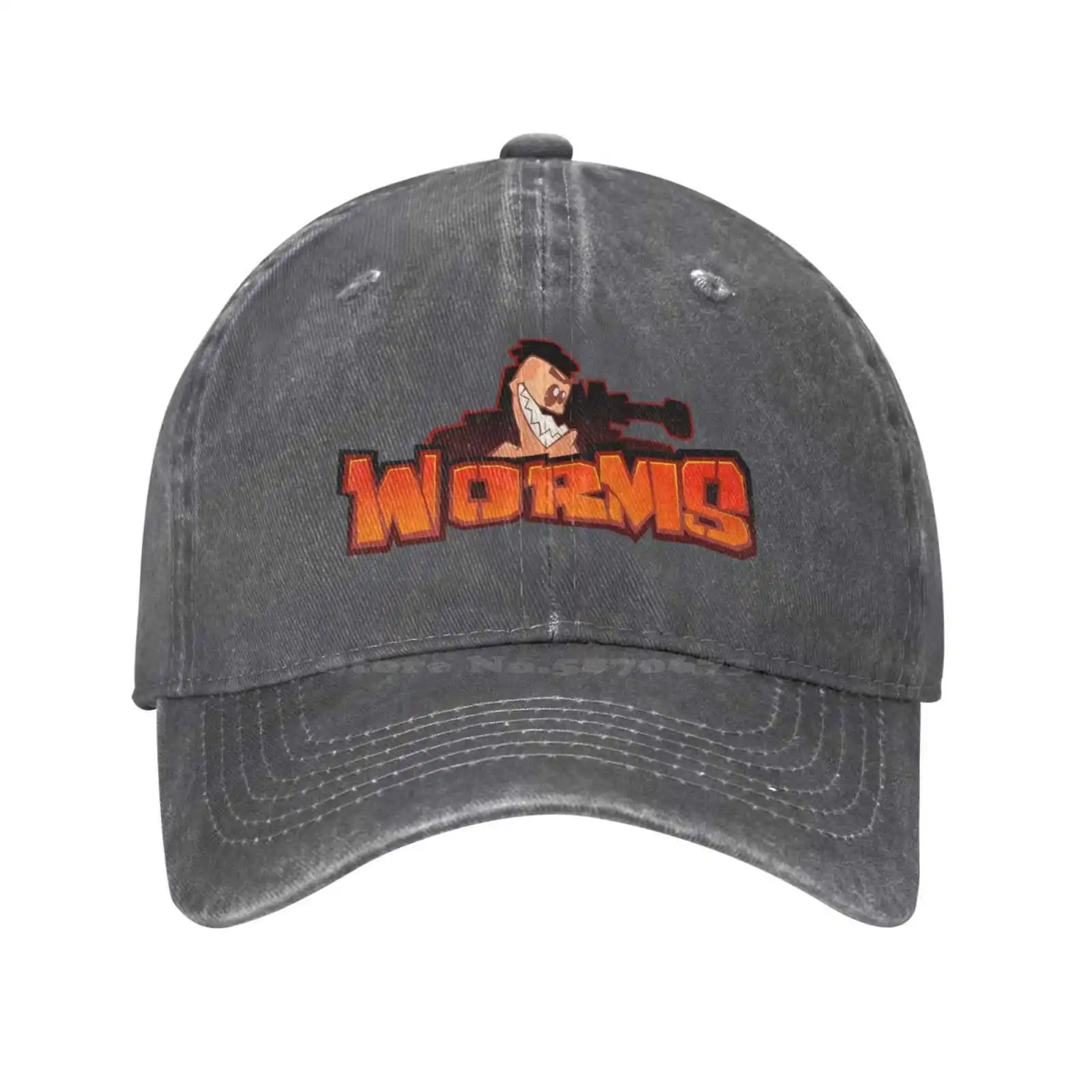 

Worms Logo Print Graphic Casual Denim cap Knitted hat Baseball cap
