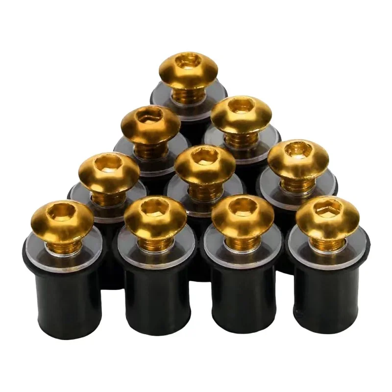 10 Stück Motorrad Windschutzscheiben-Schrauben M5x16 Mm - Mit Gummimuttern, Mehrfarbig