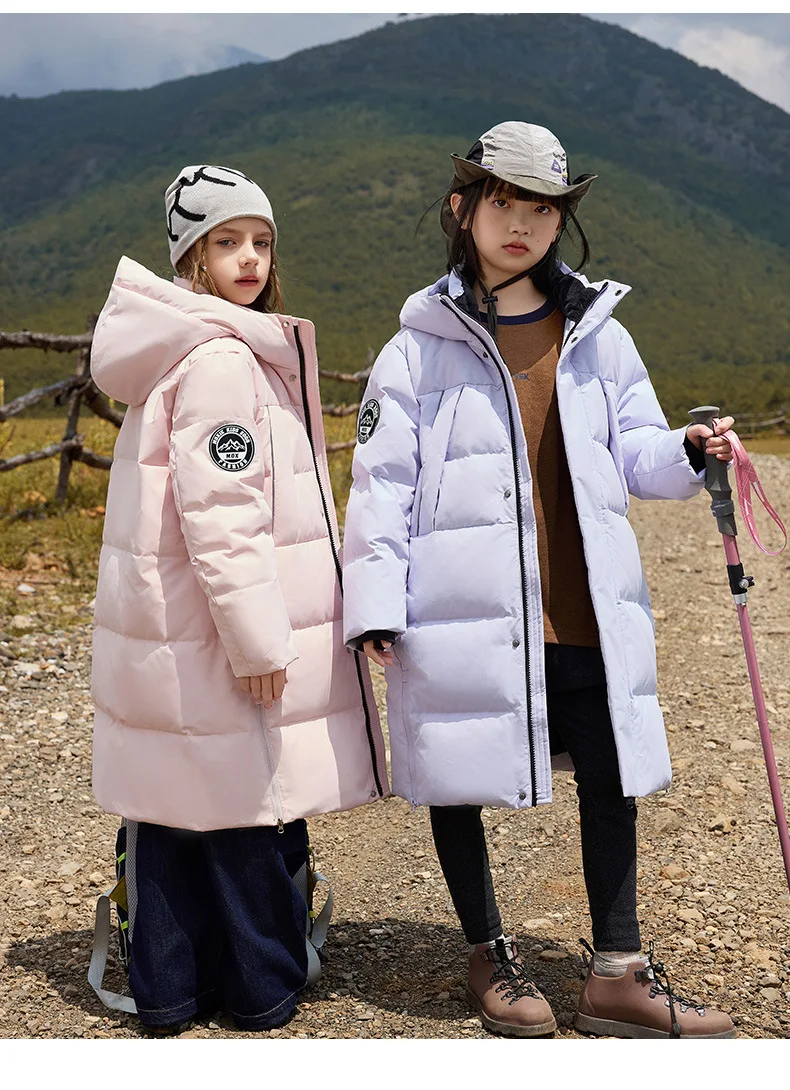 OLEKID 2025, Winter-Daunenjacke für Mädchen, mit Kapuze, wasserdicht, dick, warm, Teenager-Mädchen-Daunenjacke, 5–14 Jahre, Kinder-Parka, Oberbekleidung – Detail 15