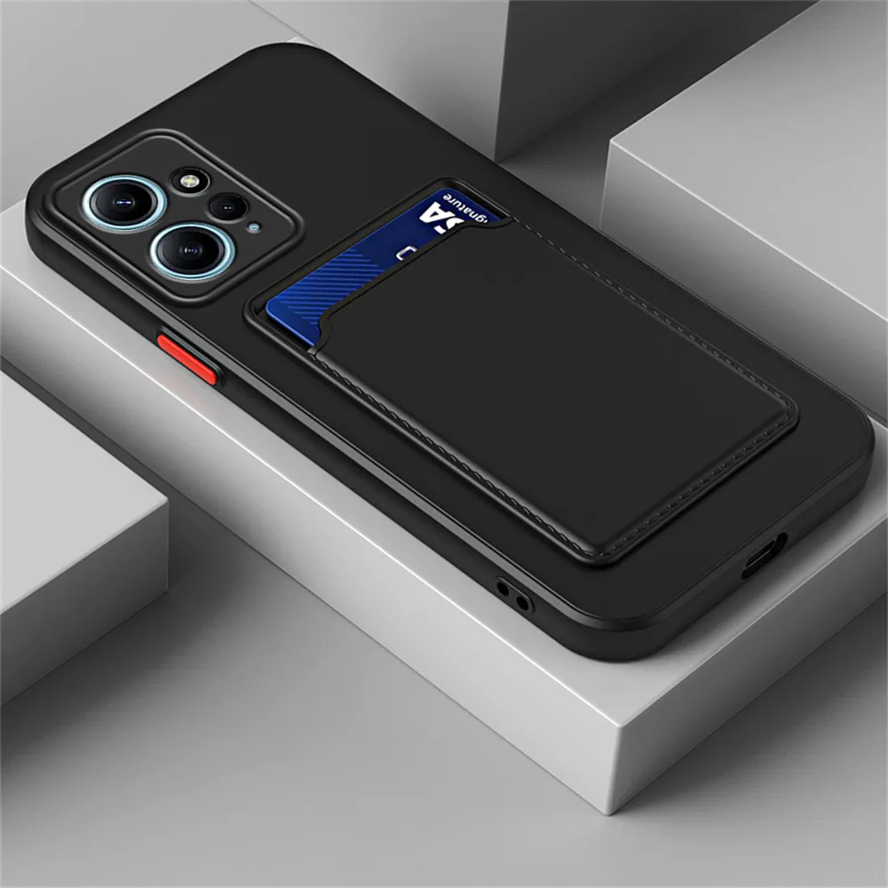 For Xiaomi Redmi Note 12 4G Case Silicone Soft Card Wallet Back Cover Redmy Note12 23028RA60L 6.67" Camera Protect Bumper Fundas_voghion.com