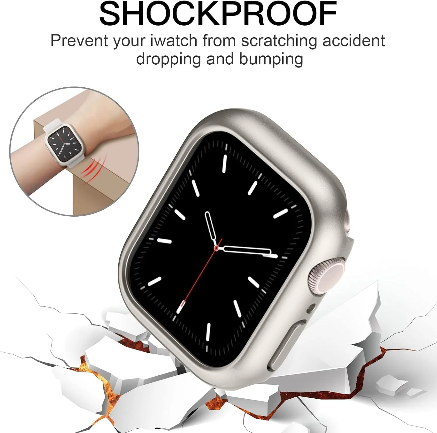 PC-Stoßfängerhülle für Apple Watch 46 mm, 45 mm, 44 mm, 42 mm, 41 mm, 40 mm, Schutzhülle für iWatch Serie 11/10/9/8/7/6/5/SE – Detail 5