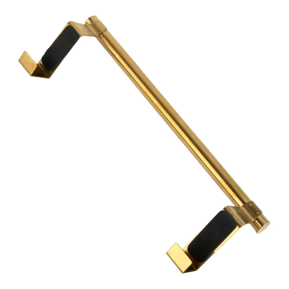 

Space saving Solution Golden Over Door Towel Holder Rack for Cupboards Bathroom and More No Installation Needed