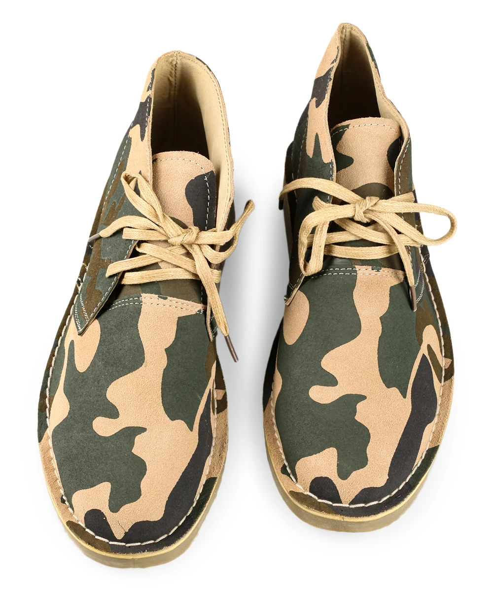 TMA EYES  Camouflage Cow Suede Leather Men's Desert Boots With Pigskin Lining For Outdoor 3