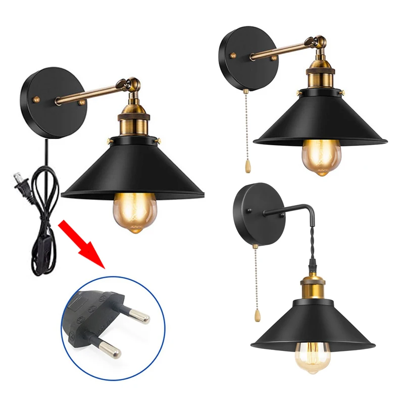 Wall Sconces Light LED Wall Lamp Wall Lamp Vintage Wall Lamp with Plug Switch Industrial Loft Decoration Sconce Light for Restaurants Bathroom Dining Room Indoor Lighting