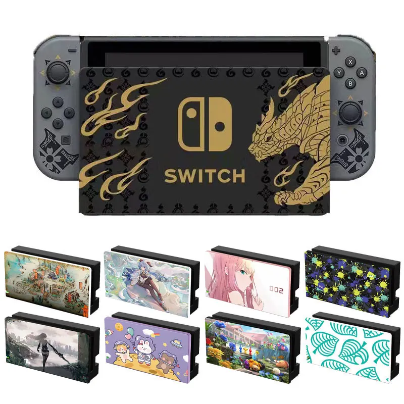 Лицевая панель с мультяшным аниме, Защитная крышка для Nintendo Switch, зарядка для док-станции телевизора, декоративная сменная Передняя панель для телефона