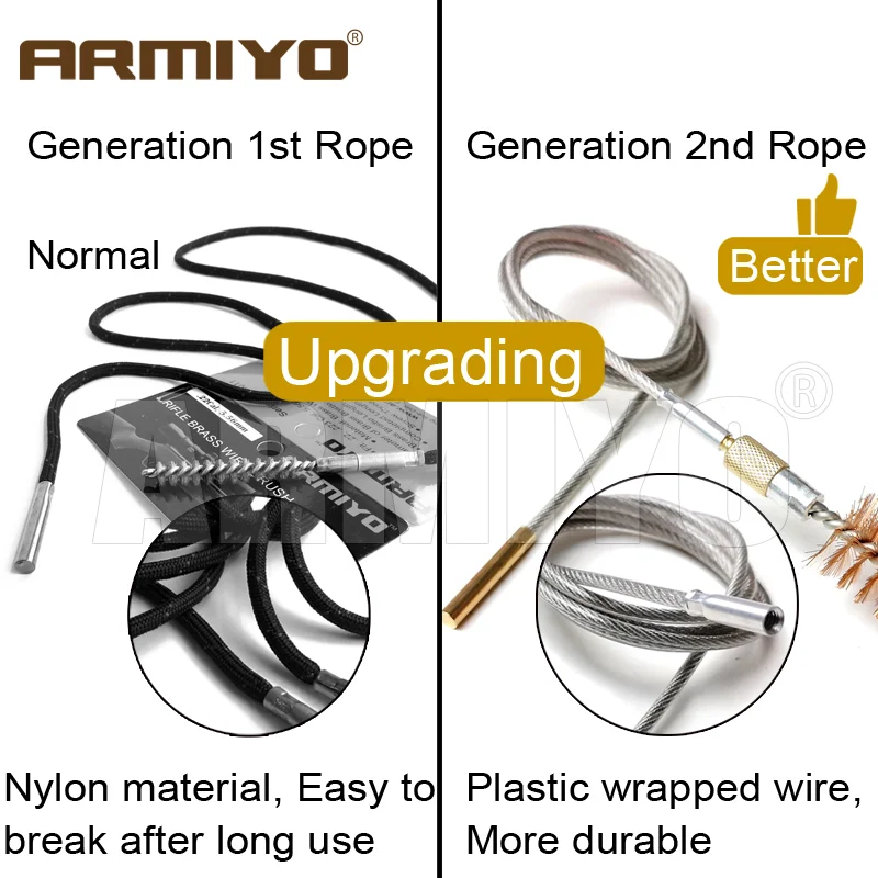 Armiyo Neu 12GA 16GA 20GA Mop-Baumwollstäbchen Schlauch- und Rohrreinigungsbürste zur Schmutz- und Kalkentfernung, Ölhilfe, Eisenkabel, Jagdzubehör – Detail 2