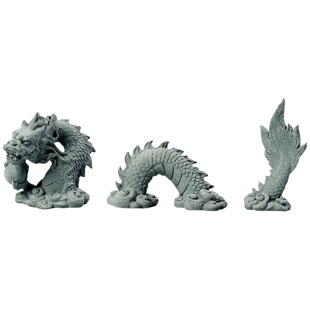 

1 Set of Dragon Statue Wealth Prosperity Ornament Chinese Auspicious Dragon Figurine Office Decor