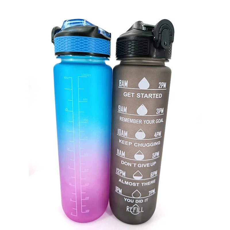 1 Liter Motivational Sport Water Bottle Leakproof Drinking Bottles Outdoor Travel Gym Fitness Jugs For Kitchen