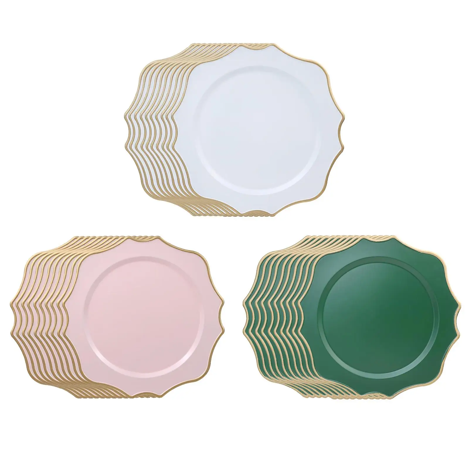 10Pcs Serving Plates, Lightweight Plates Kitchen Plates Dinner Plates for Events Farmhouse Party Wedding Decoration