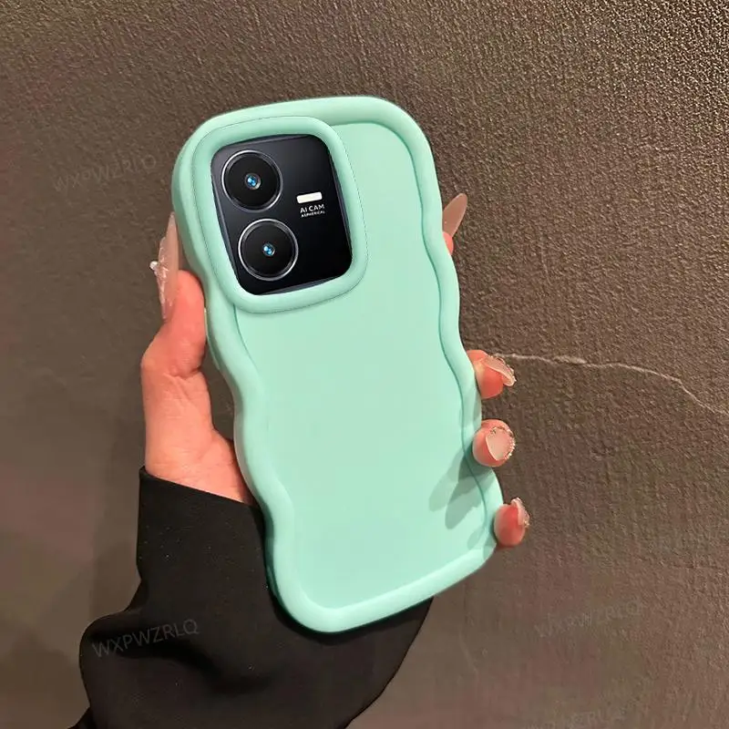 Solid Color Wave Silicone Shock-Absorbing Phone Case