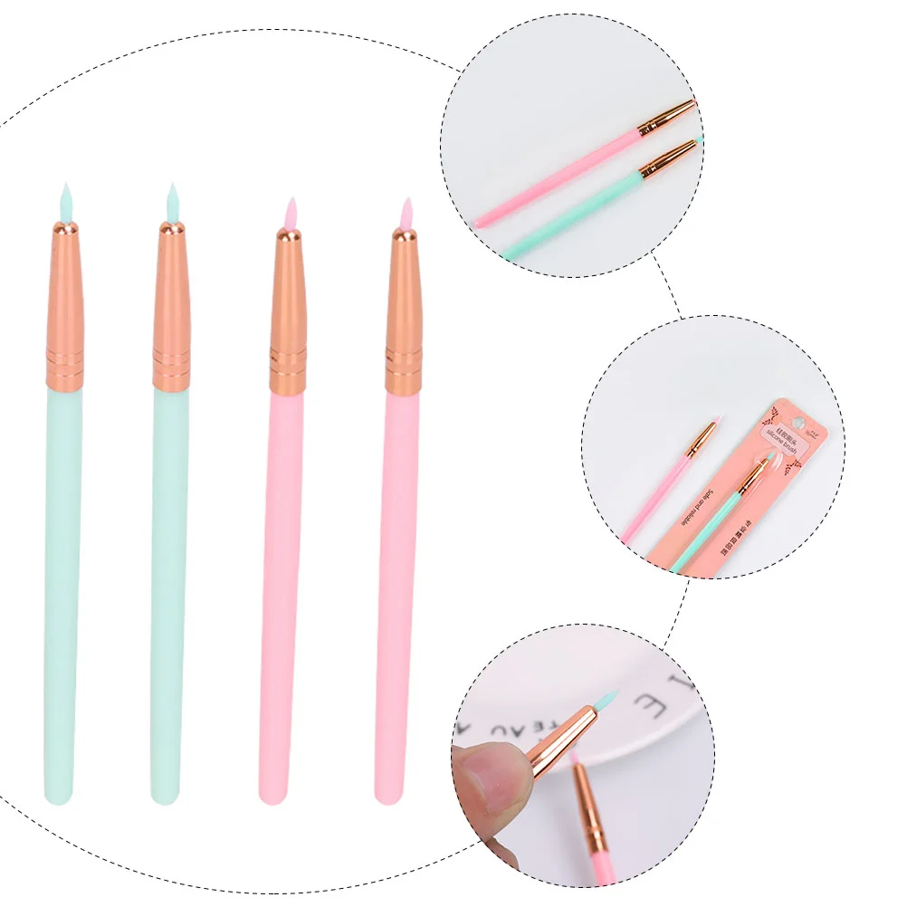 

4 Pcs Lip Brush Makeup Lipstick Mask Applicator Eyeshadow Applicators Silica Gel
