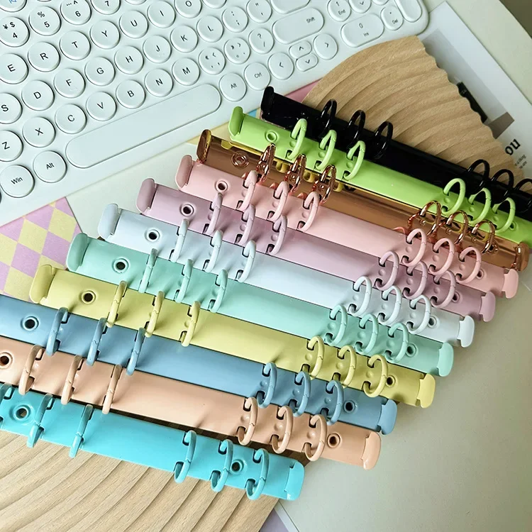 Candy-colored Metal Loose-leaf Iron Clip Macaroon 6-hole Binder A5 Binder Loose-leaf Clips Notebook Rings binder clips metal clamp clips paper binders