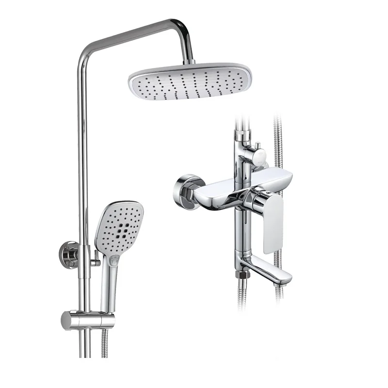 

Rapsel Rainfall Wall Mounted Hand Shower Set Brass Wall-mount Bath Tub Rain-style Shower Faucet