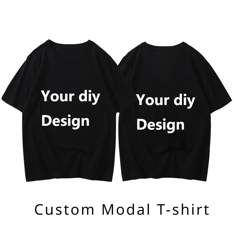 

Custom Modal T-Shirts Link Round Neck Short Sleeve Black White Available Tee Tops