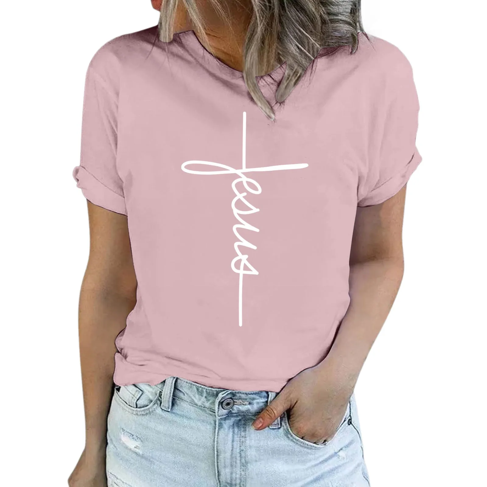 

Женская Повседневная футболка с принтом букв, футболка с графическим принтом и коротким рукавом