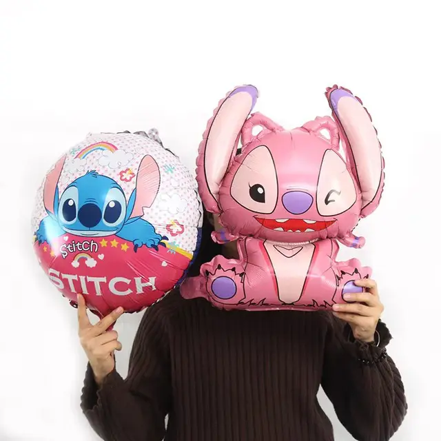 Décoration de fête d'anniversaire Disney Lilo Stitch, ensemble de vaisselle à thème pour enfants, ballons d'ange, fournitures de bannière heureuse pour faveur de fille 5