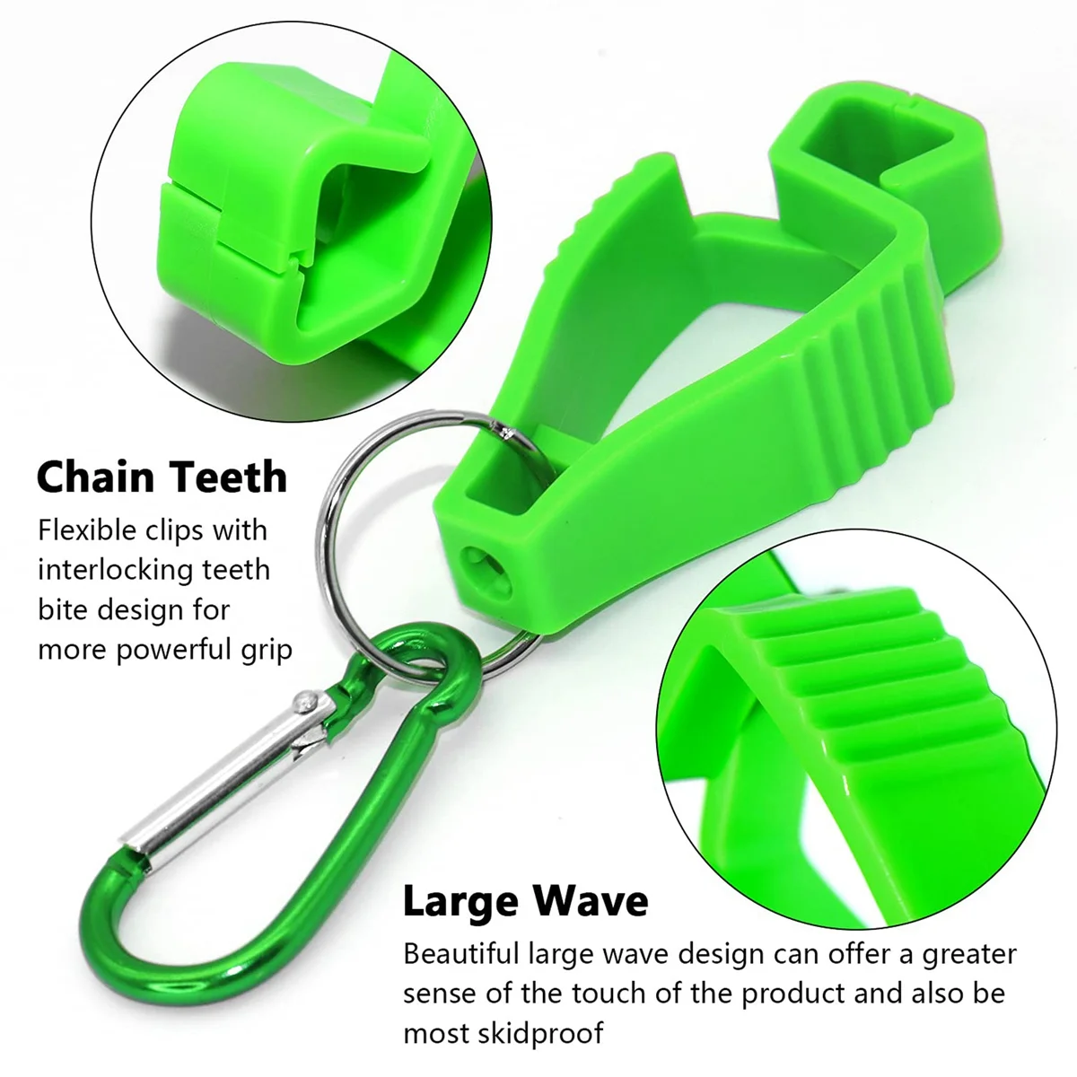 6Pcs Glove Clips for Work Glove Holders Belt Clip with Metal Carabiners for Construction Worker Guard Labor