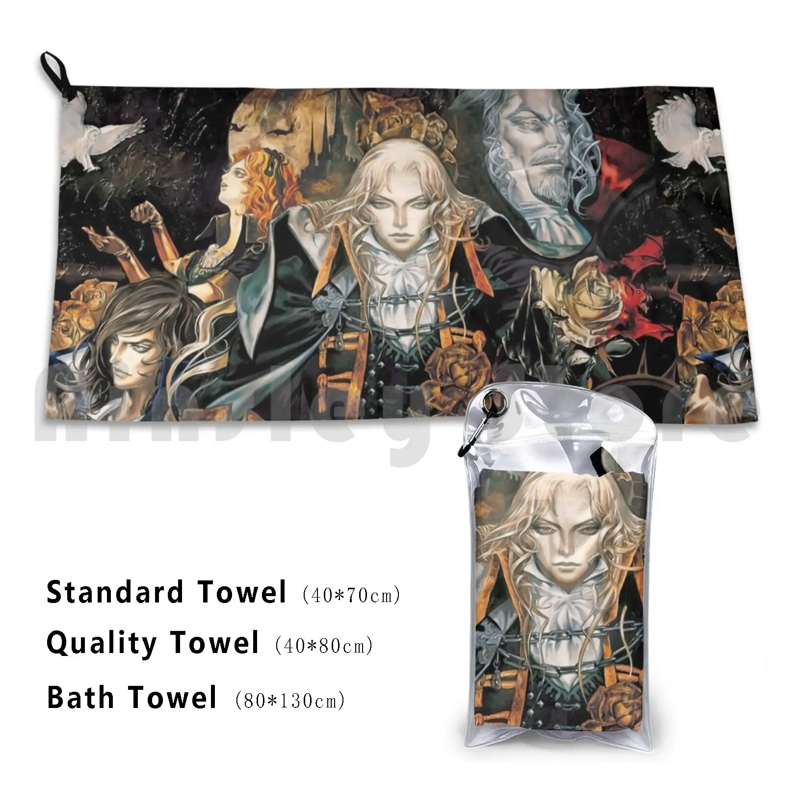 Castlevania Symphony Asciugamano Personalizzato Asciugamano Da Bagno Castlevania Symphony Of The Night Dracula X Dracula Vampire