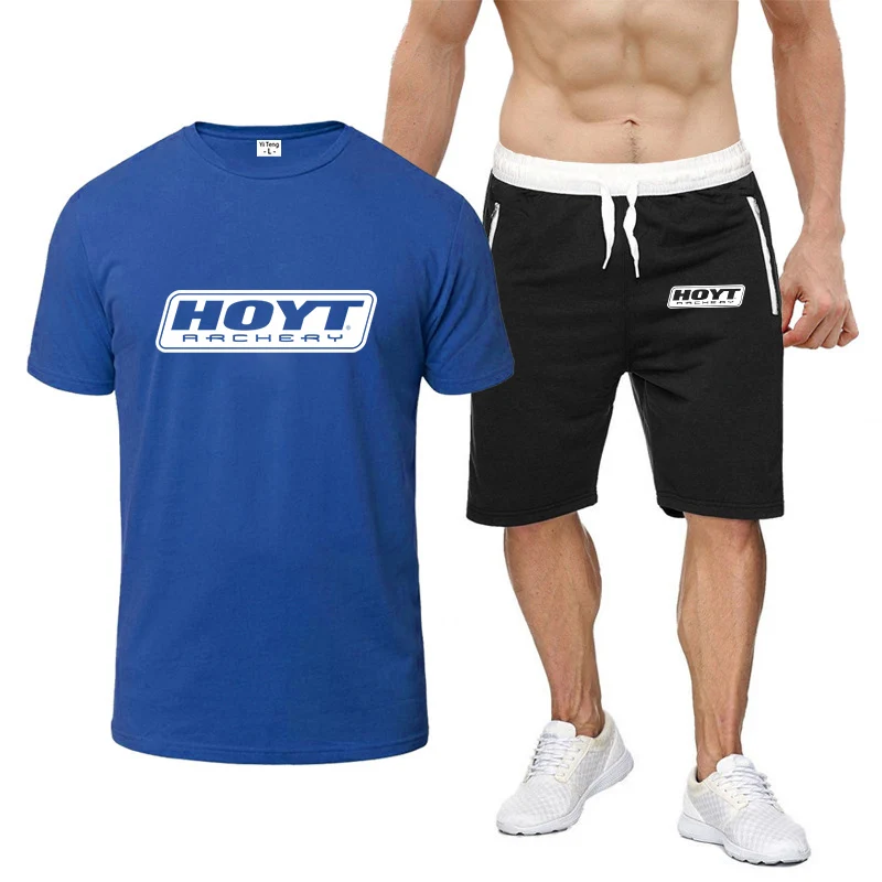 Hoyt Archery 2023 New Men Autumn High Quality Comfortable Simplicity Hot Eight Color Short Sleeved Suit Casual Fashion T-shirt